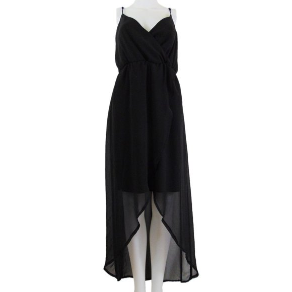Reitmans Black Semi Sheer Hi Lo Maxi Dress - Picture 1 of 3